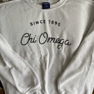 Charles River Grey Corded CHI OMEGA Sweatshirt